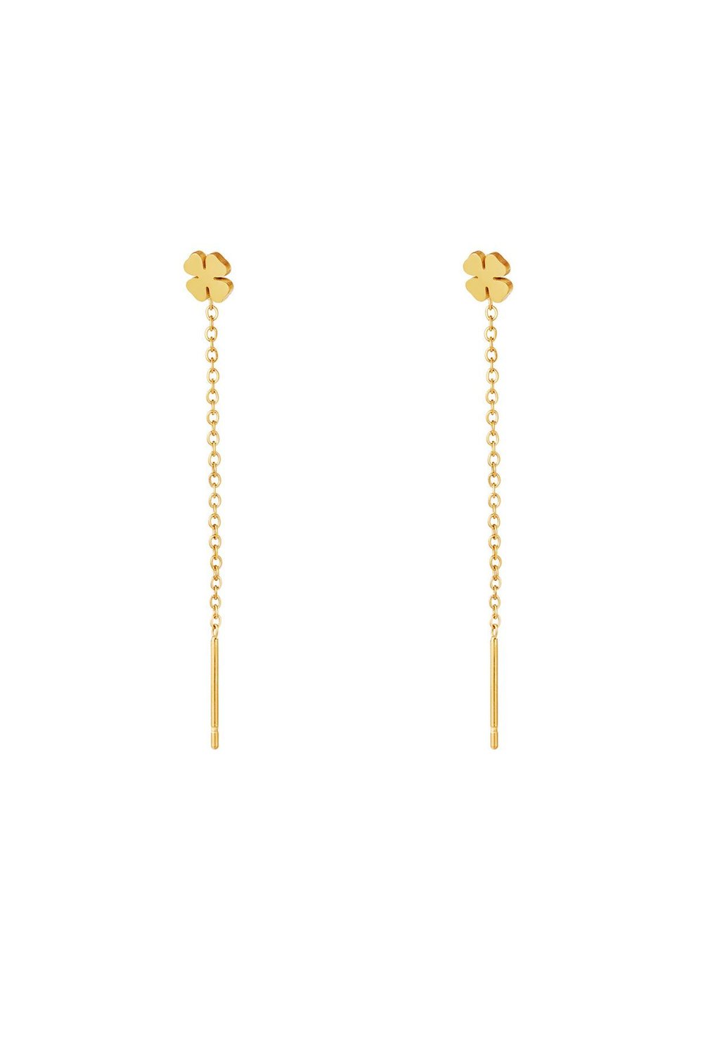 stainless steel chain earrings clover  