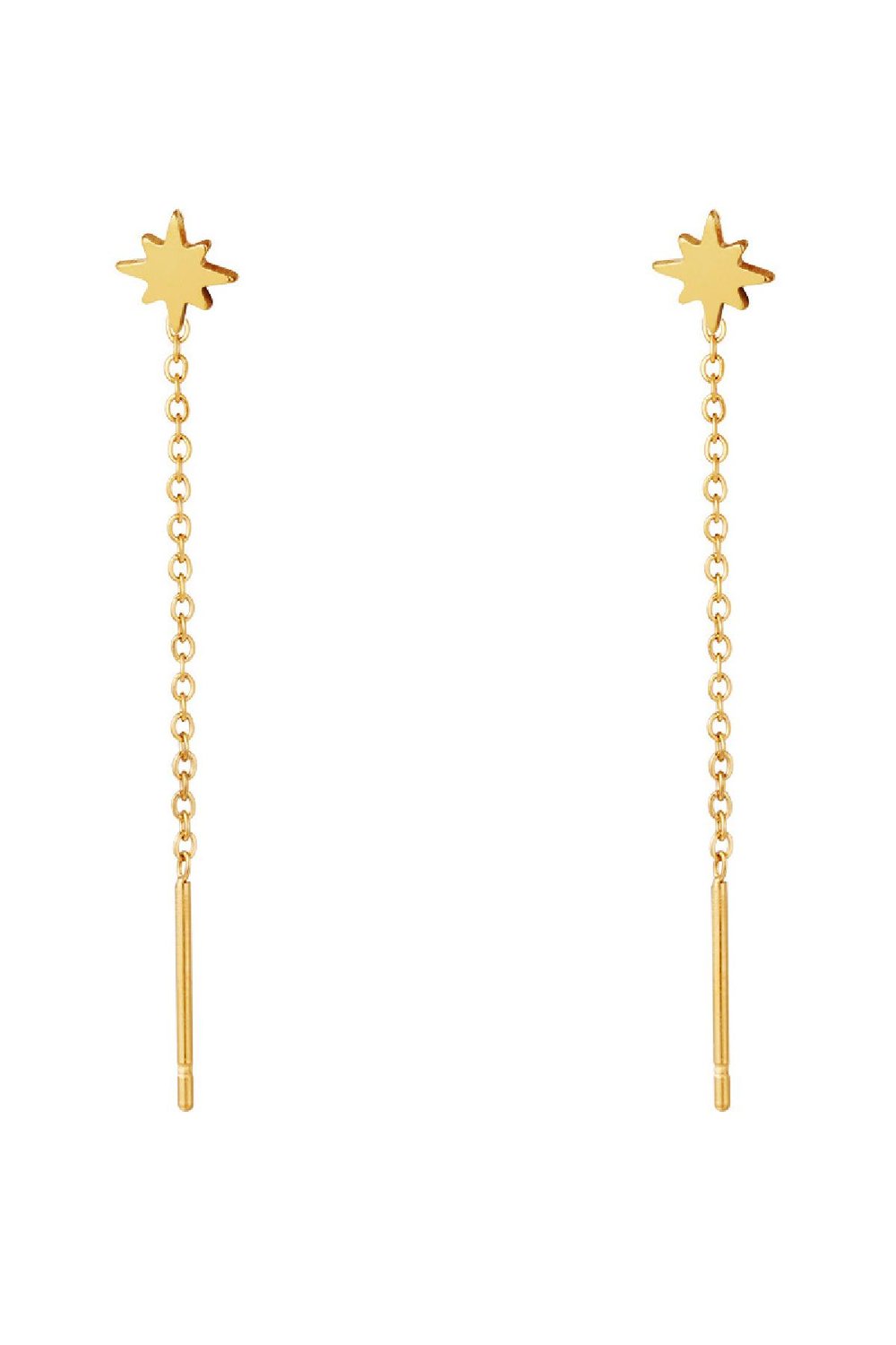 stainless steel chain earrings star  