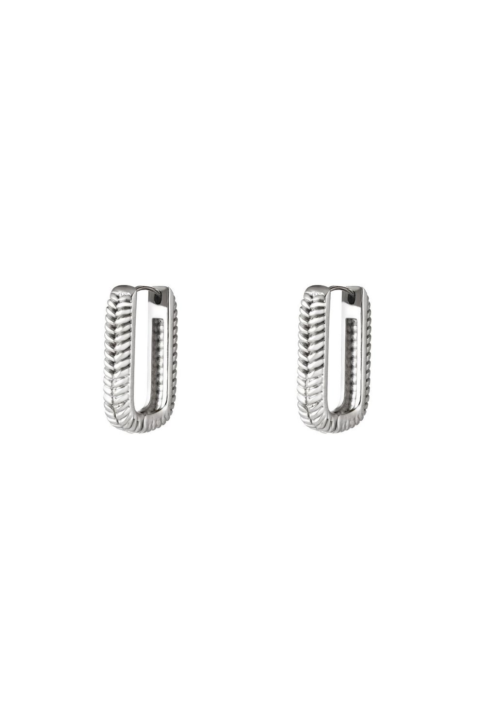 Woven rectangle earrings small Gold Color Stainless Steel