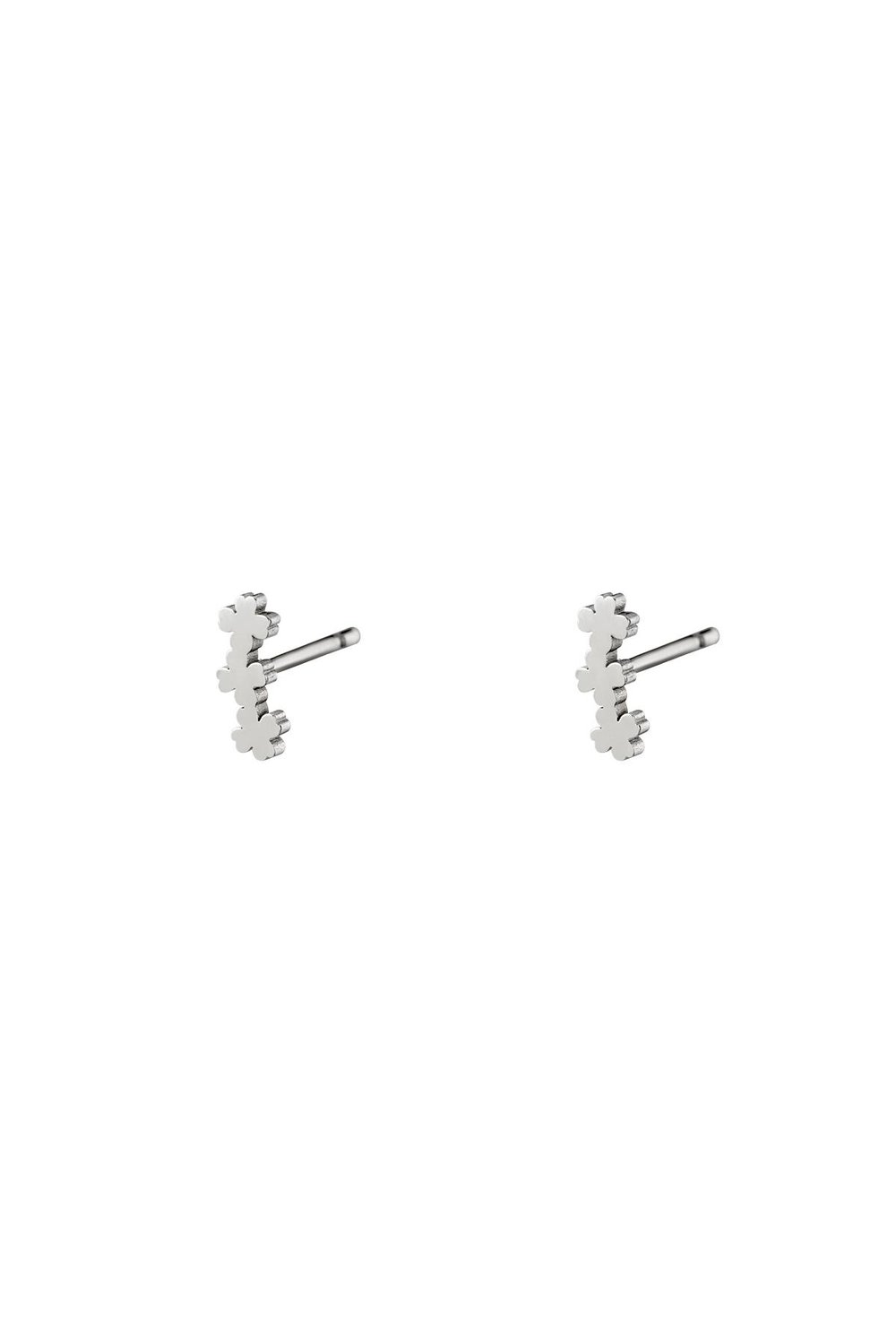stainless steel earstuds three clovers