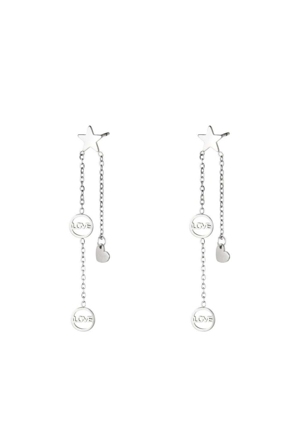 Earrings falling star  Gold Color Stainless Steel