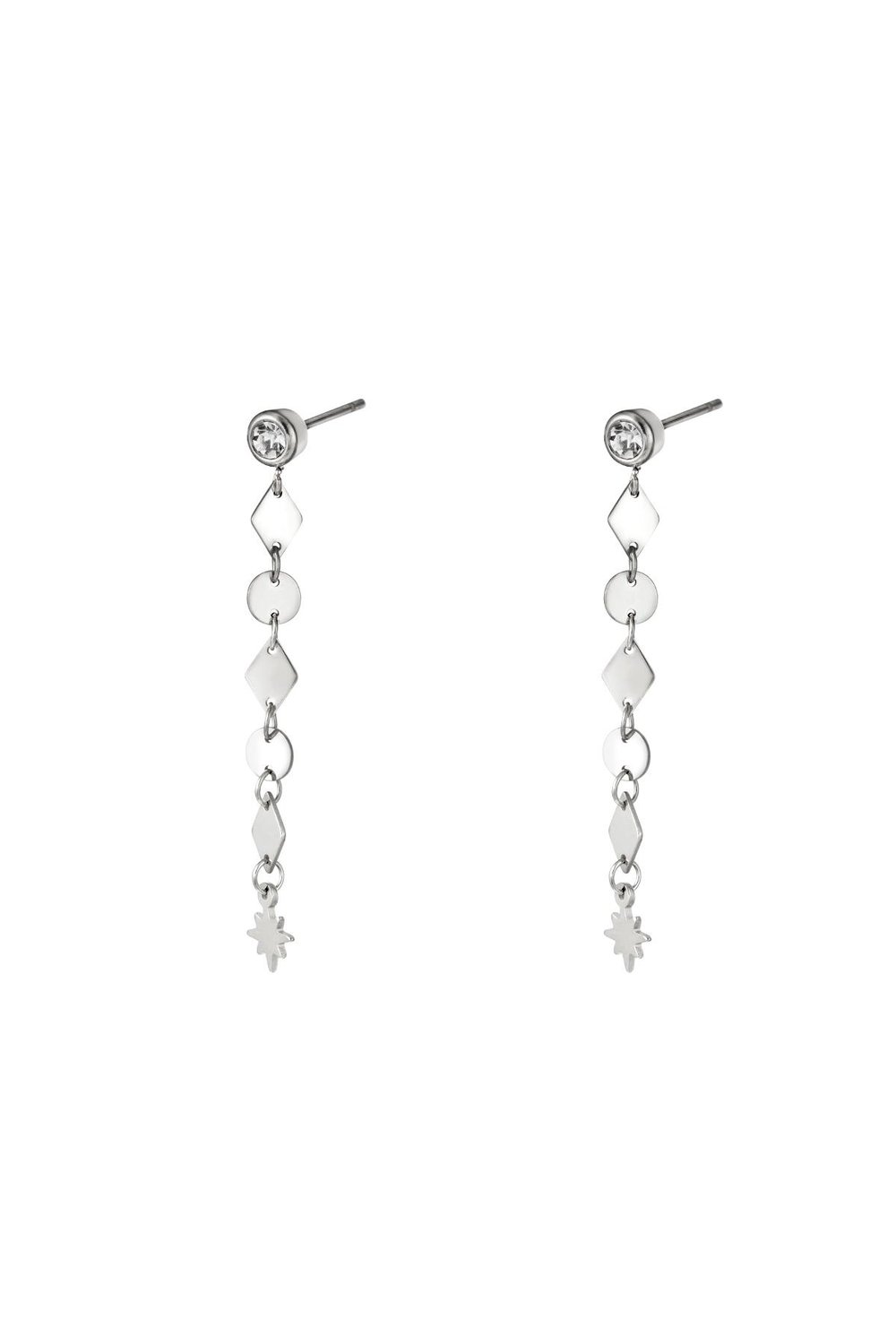 Earrings different shapes Silver Color Stainless Steel
