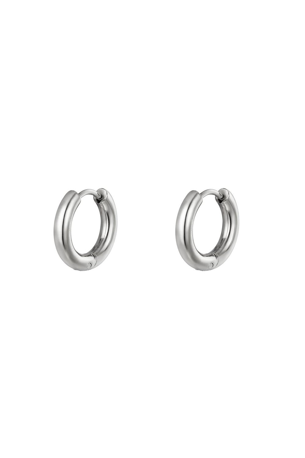 Earrings hoops Silver Color Stainless Steel 