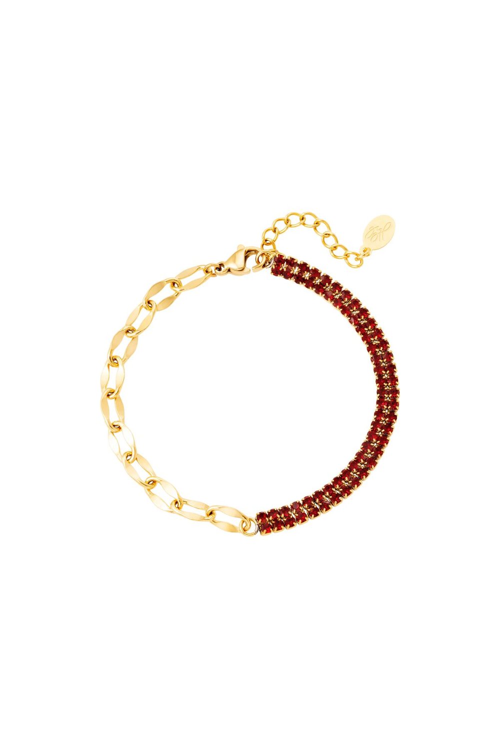Bracelet zircon and chain Gold Color Stainless Steel