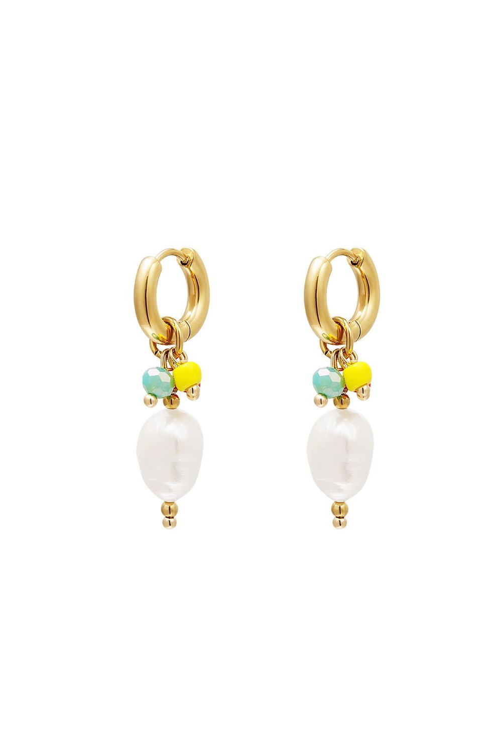 Dangling pearl - #summergirls collection Gold Color Stainless Steel 