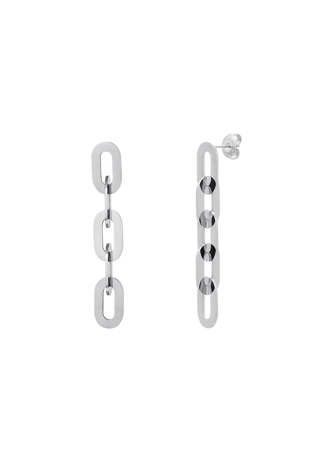 stainless steel earrings linked chain 