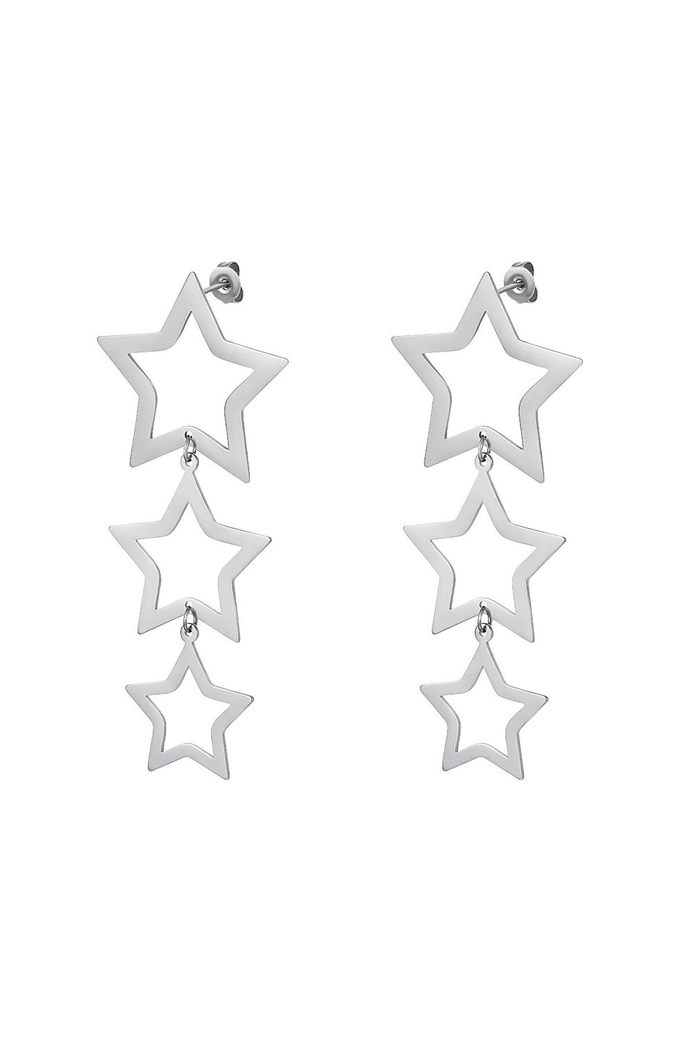 Stars earrings Gold Color Stainless Steel 