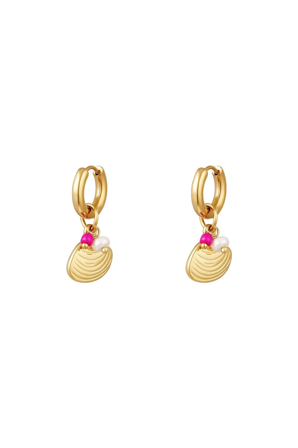 Sea shell earrings - Beach collection Gold Color Stainless Steel