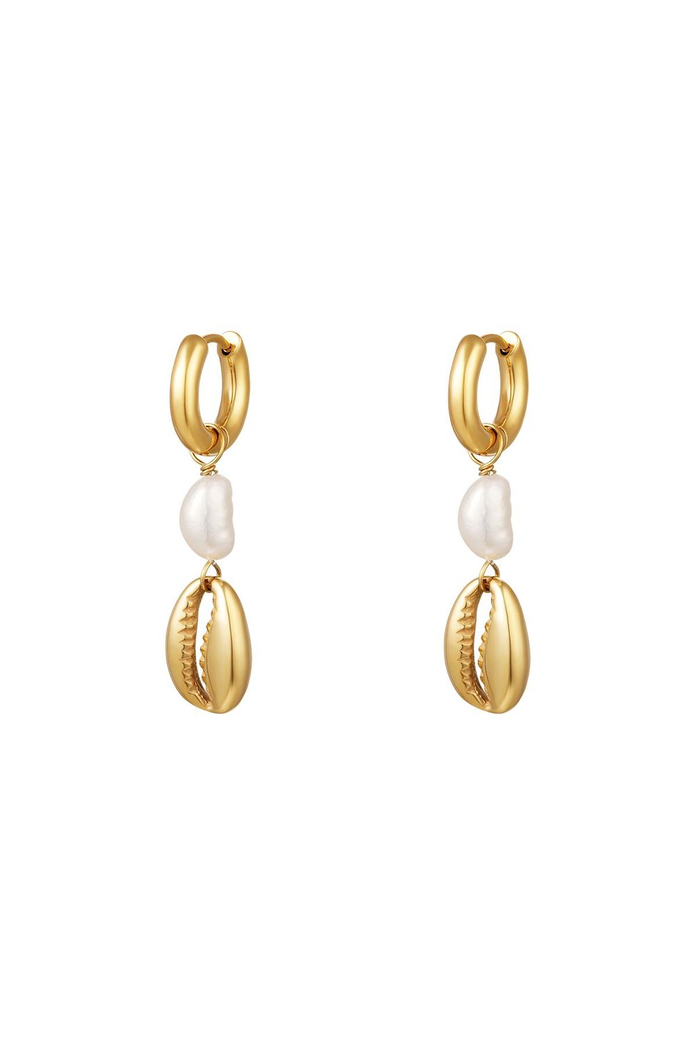 Pearl earrings - Beach collection Gold Color Stainless Steel