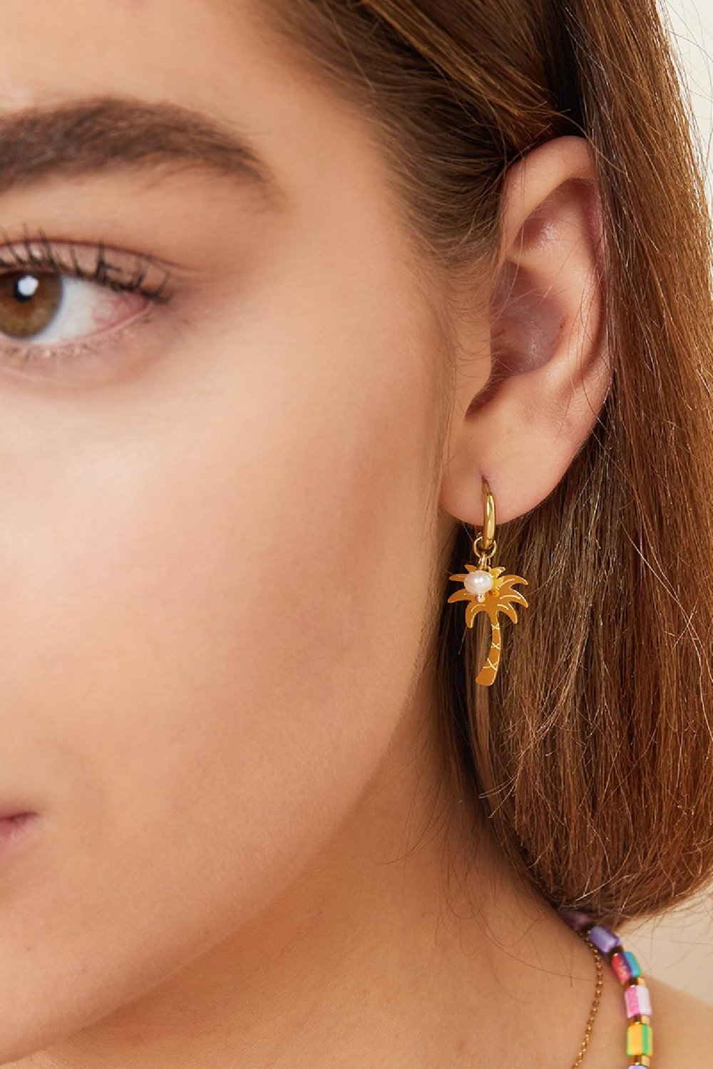 Palm tree earrings - Beach collection Gold Color Stainless Steel Picture3