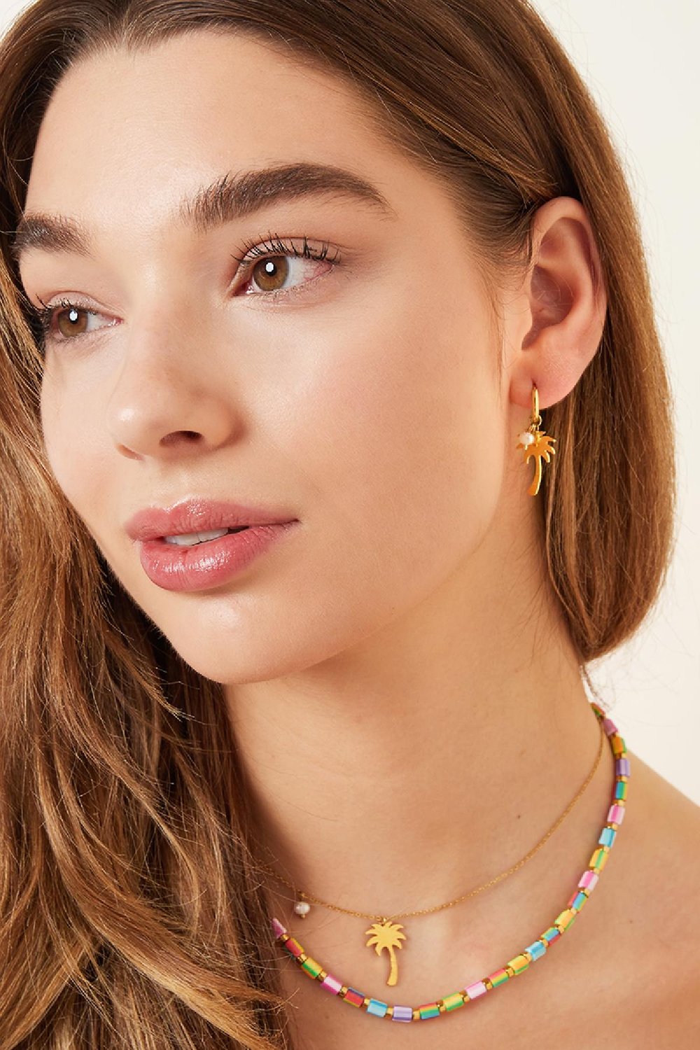 Palm tree earrings - Beach collection Gold Color Stainless Steel Picture2