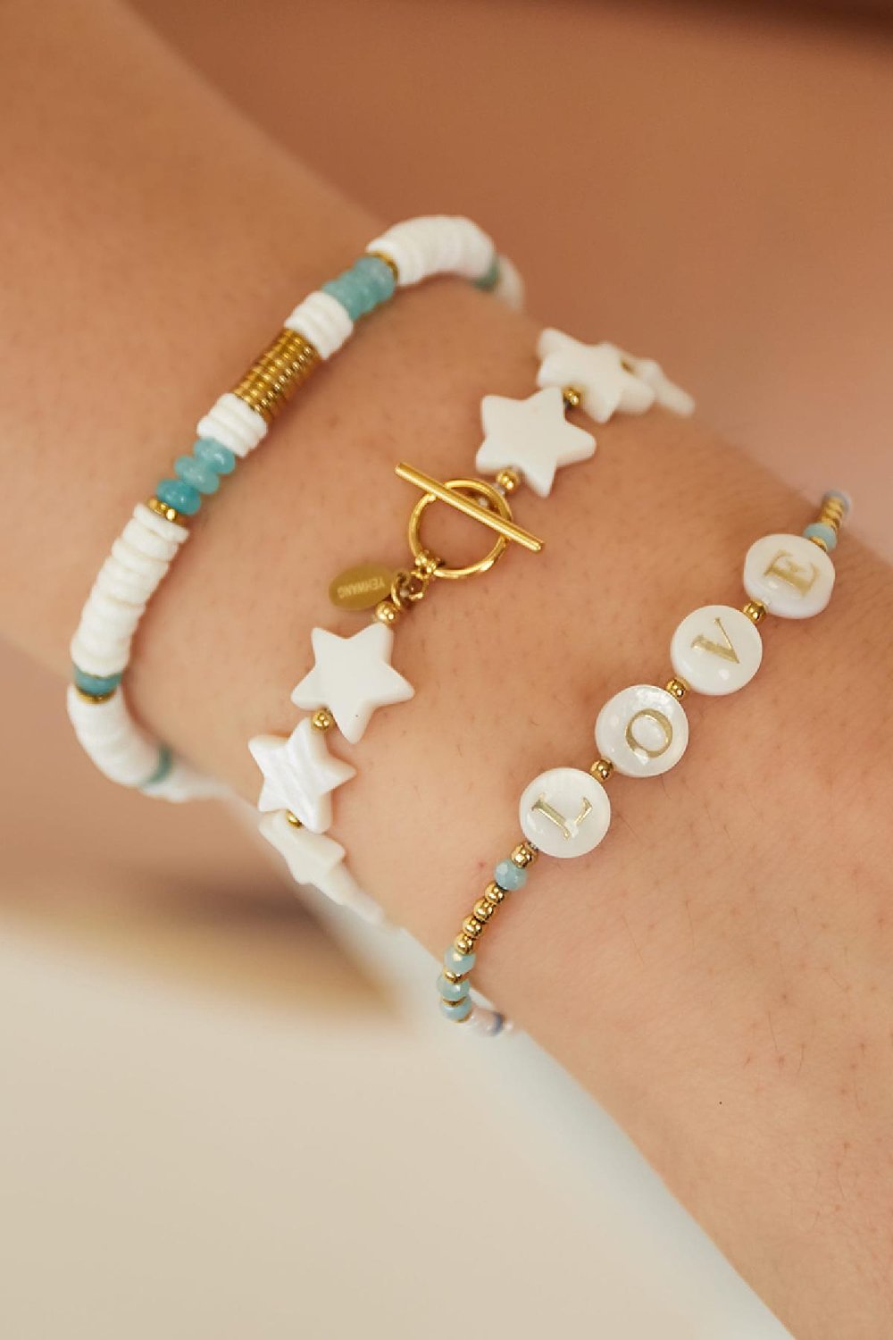 Star bracelet - Beach collection White Gold Color Sea Shells Picture3
