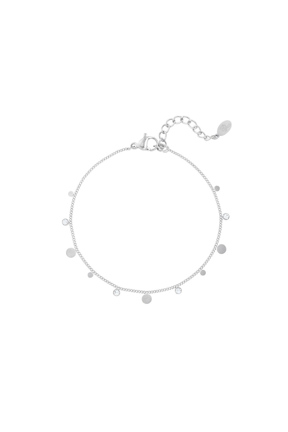 Bracelet simple with rhinestone details Gold Color Stainless Steel