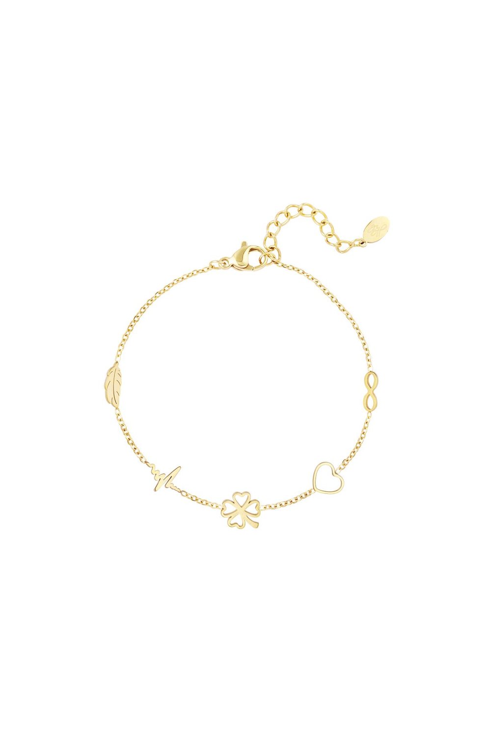 Minimalist bracelet with charms Gold Color Stainless Steel 