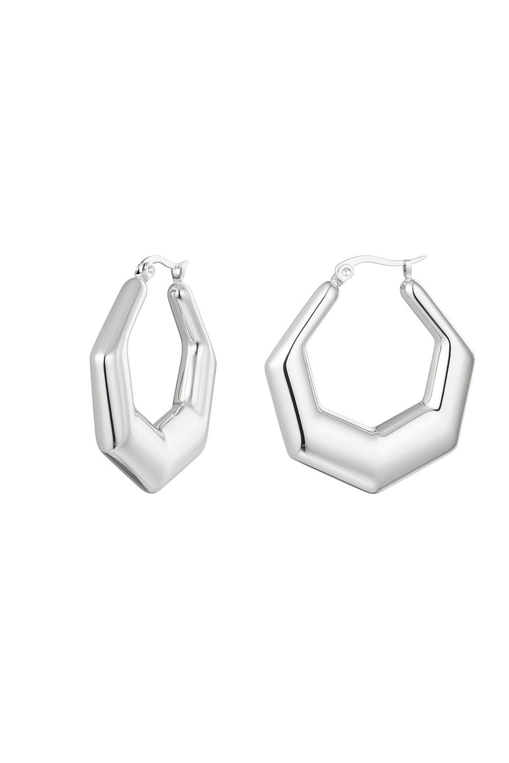 earrings stainless steel hexagon  