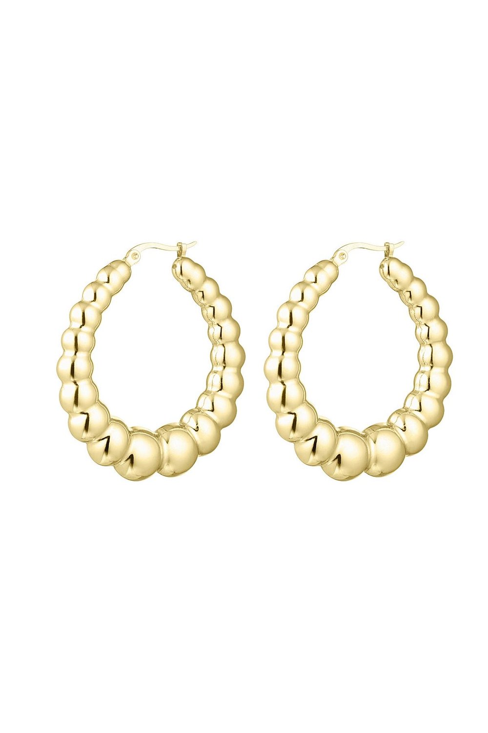 Earrings bubble small Gold Color Stainless Steel 