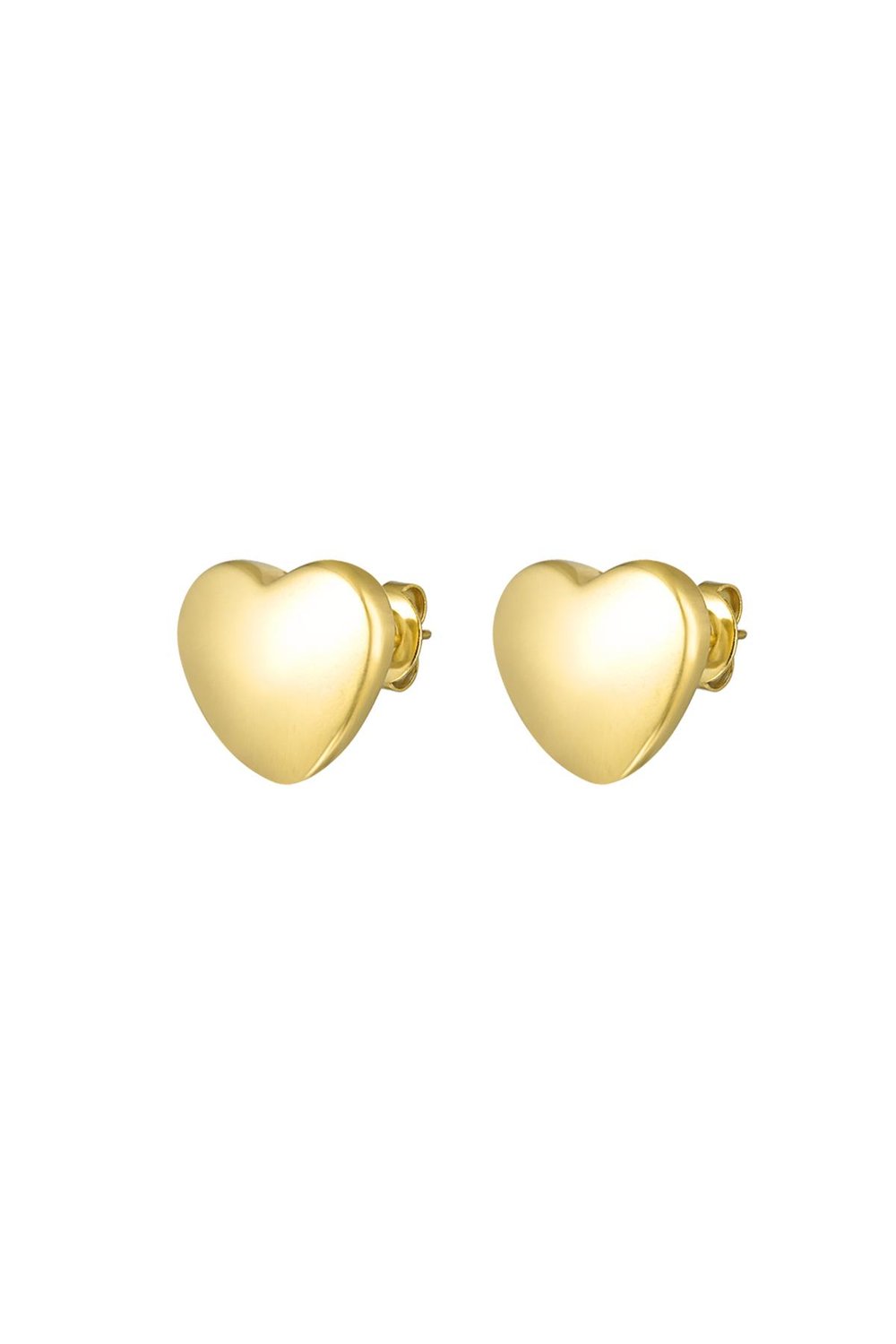 Ear studs heart Gold Color Stainless Steel 