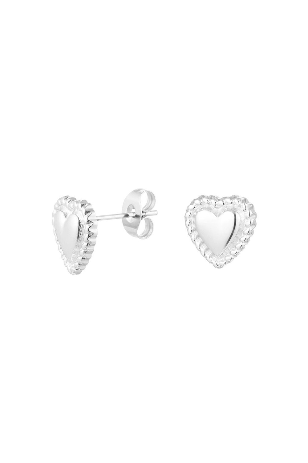 Ear studs graceful heart Gold Color Stainless Steel 