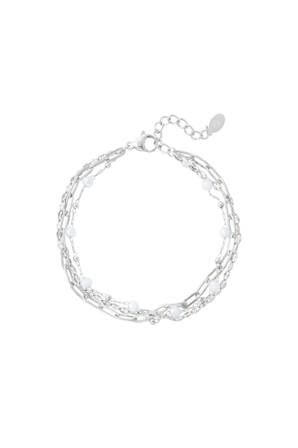 Bracelet three layers of colored details Gold color Stainless Steel