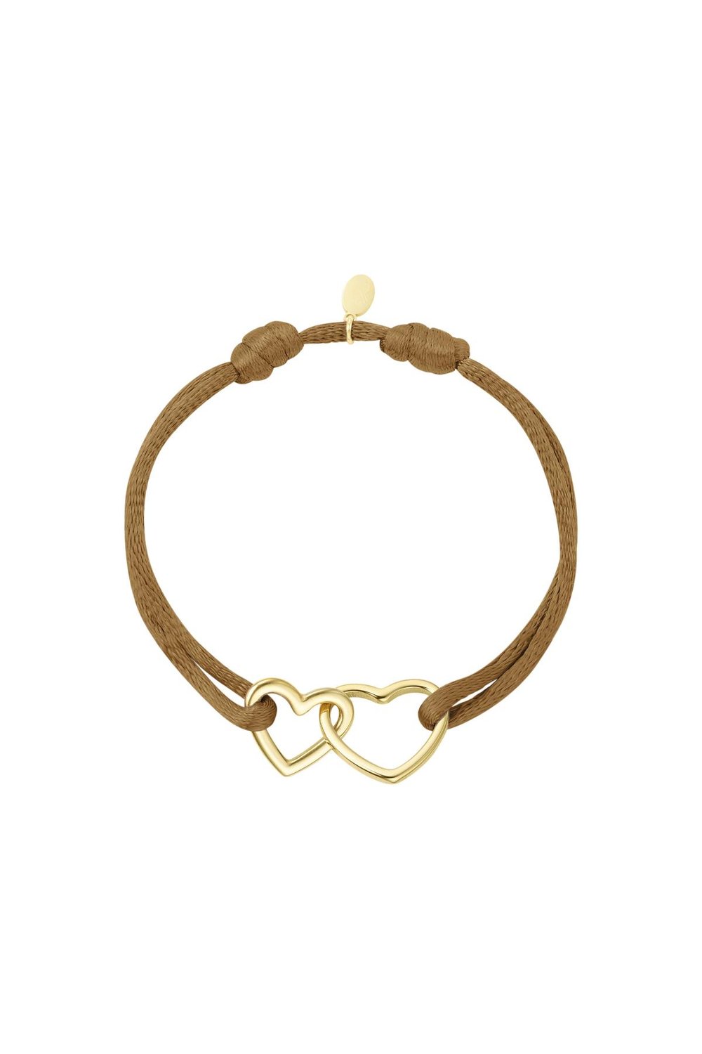 Fabric bracelet hearts Pink & Gold Color Stainless Steel 