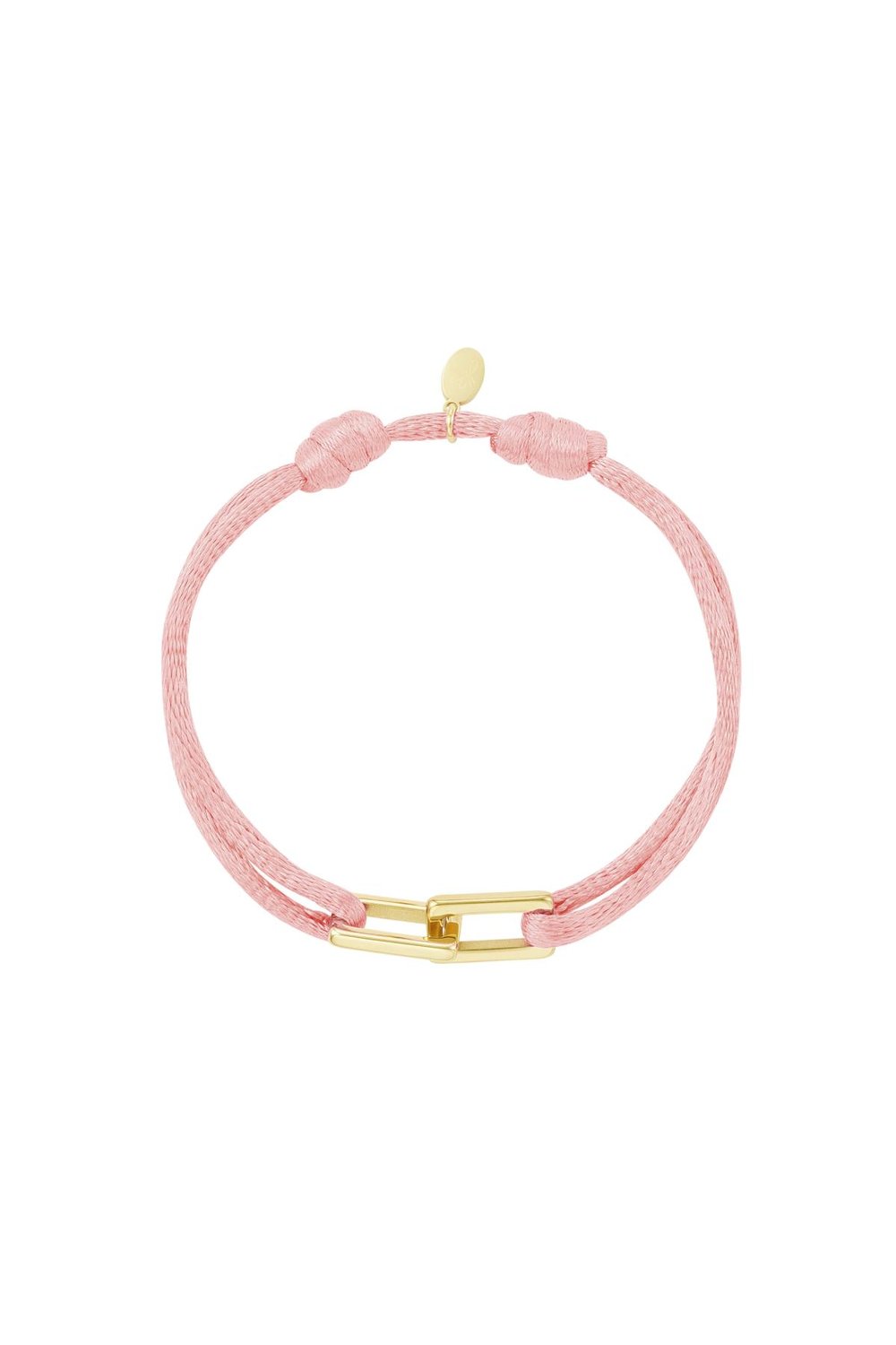 Fabric bracelet link Fuchsia Stainless Steel 