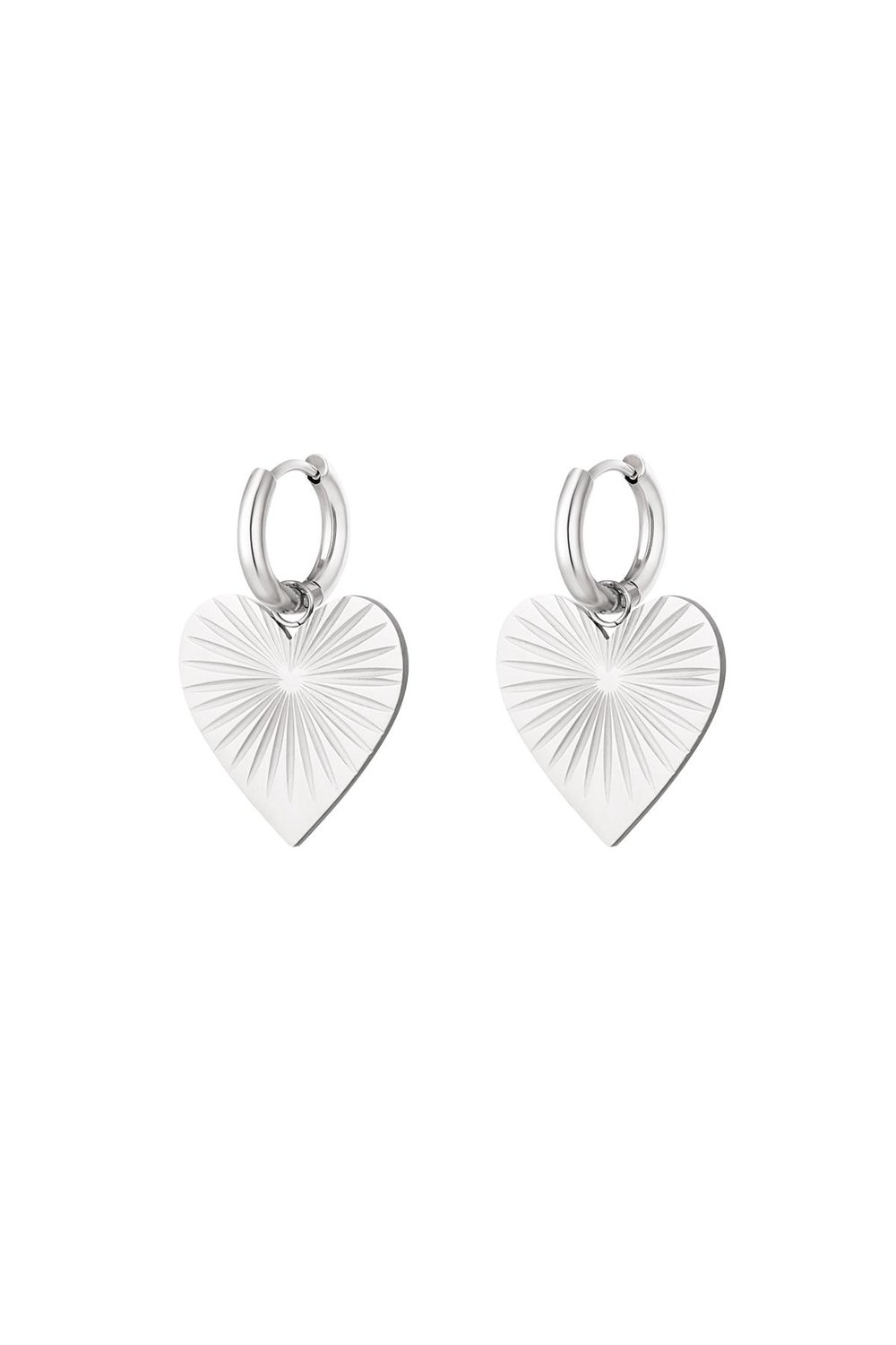Earrings with heart Gold Color Stainless Steel 