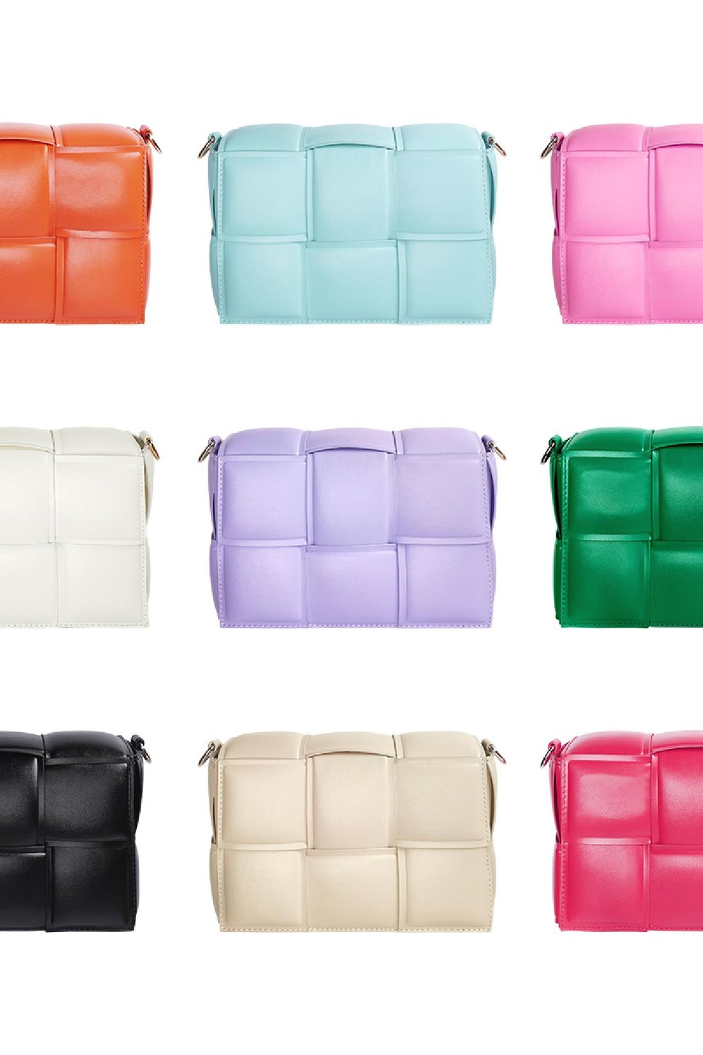 Sac à effet bandes tressées en simili cuir Beige Polyuréthane h5Image4