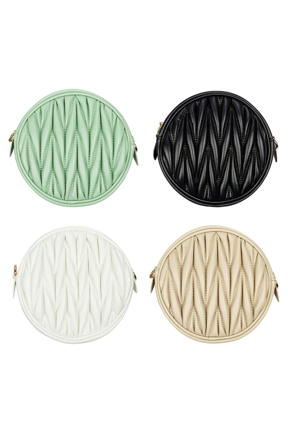 Monedero acolchado redondo Beige Poliuretano Imagen4