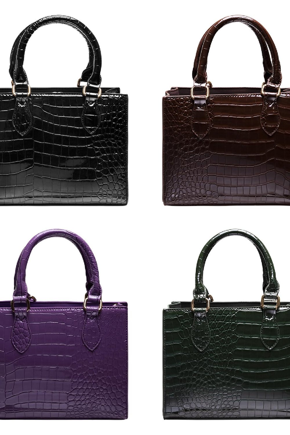 Bolso cuadrado crocy Verde Poliuretano h5Imagen3