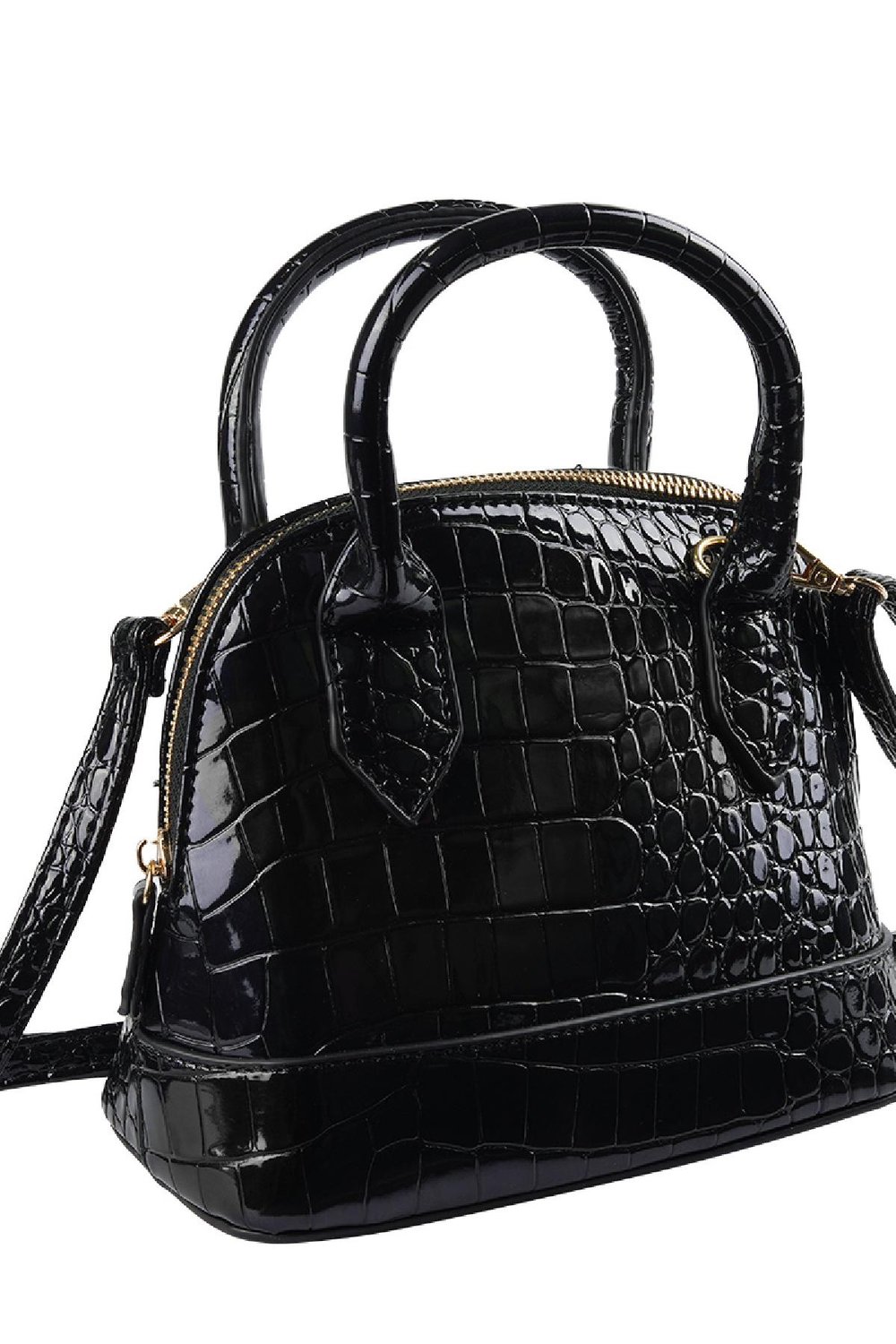 Krokodiltasche Schwarz Polyurethan h5Bild2