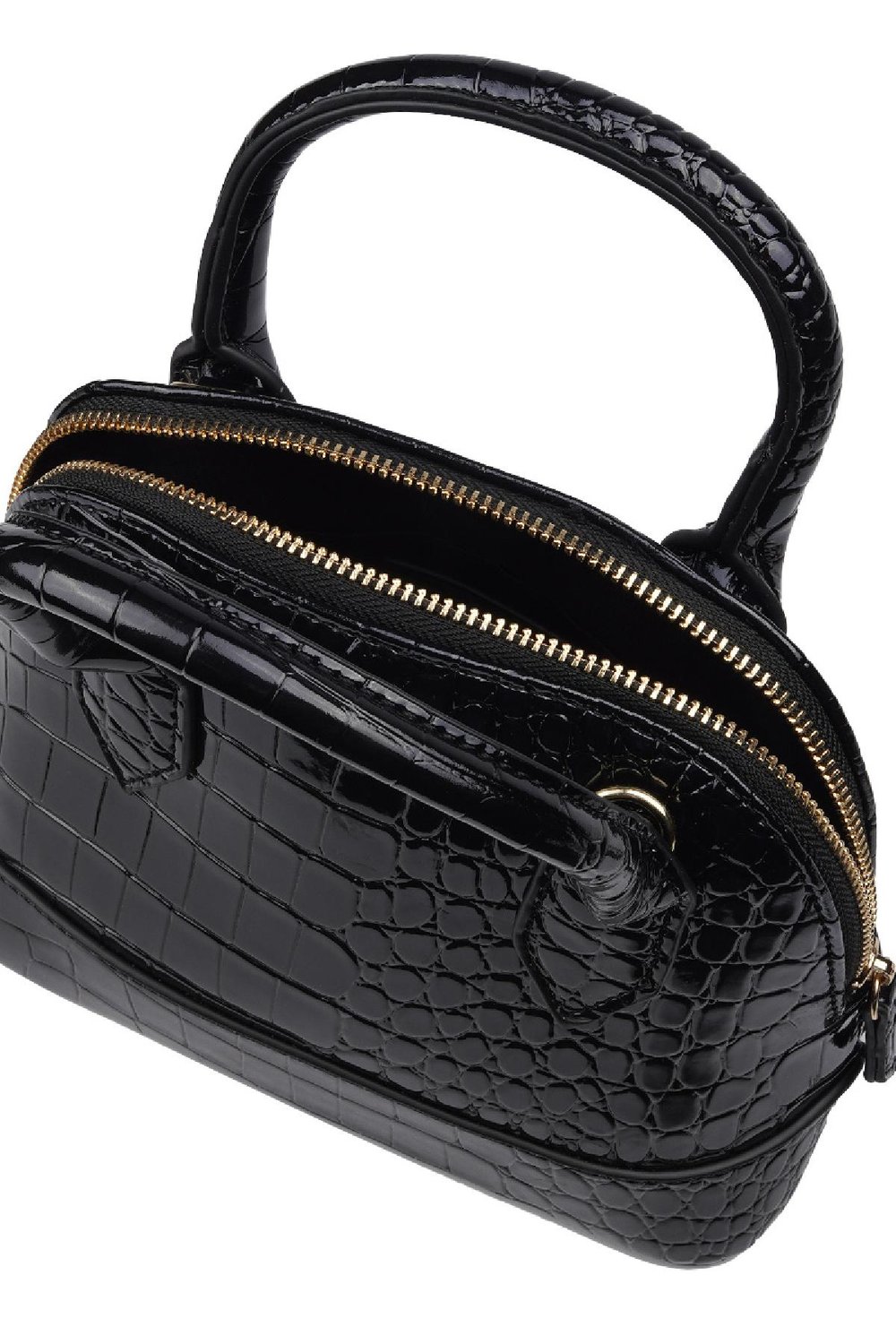 Krokodiltasche Schwarz Polyurethan h5Bild3