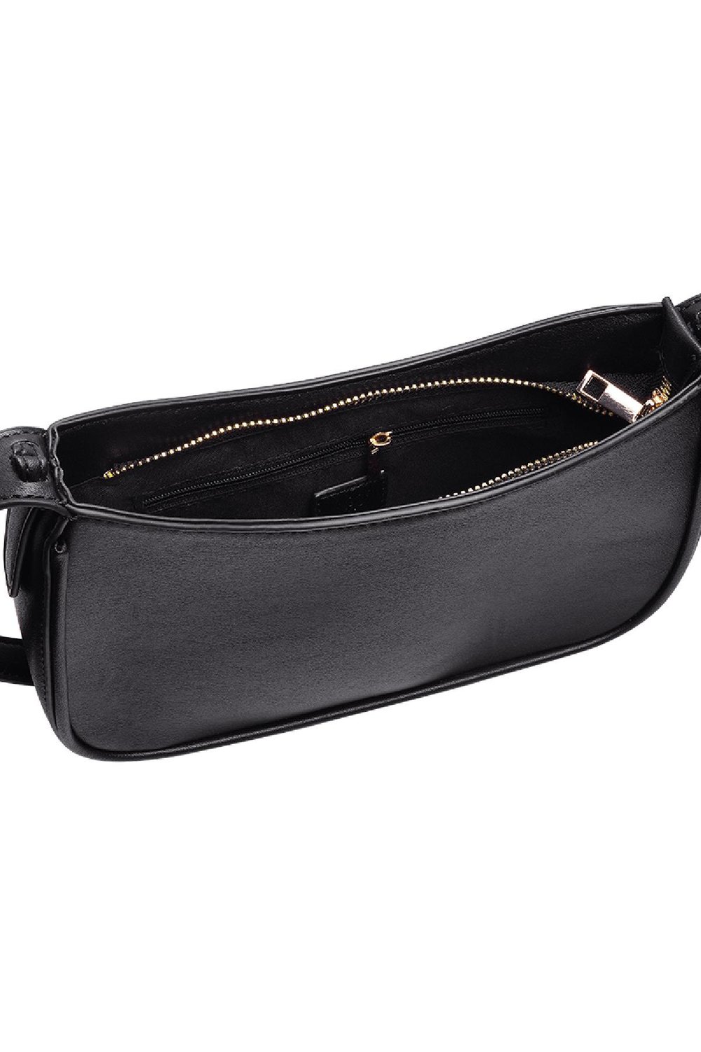 PU-Leder Umhängetasche feminin Schwarz Polyurethan h5Bild3