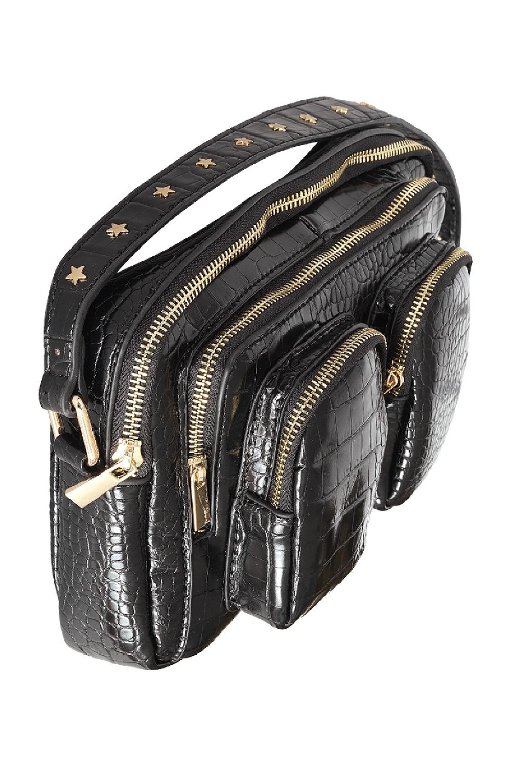 Umhängetasche kroko Silber Polyurethan h5Bild4