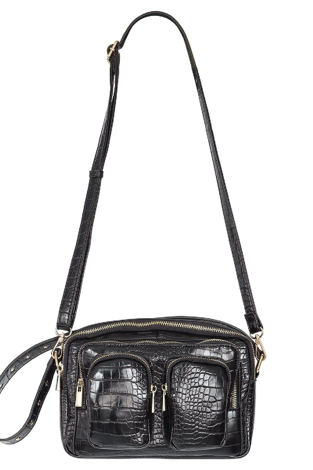 Umhängetasche kroko Silber Polyurethan h5Bild5