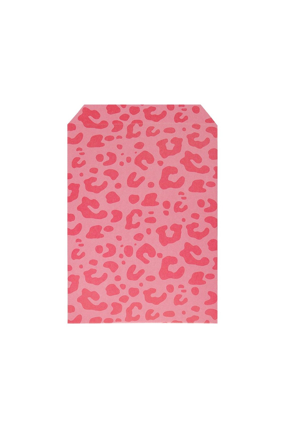 Papieren tas met luipaardprint klein Fuchsia
