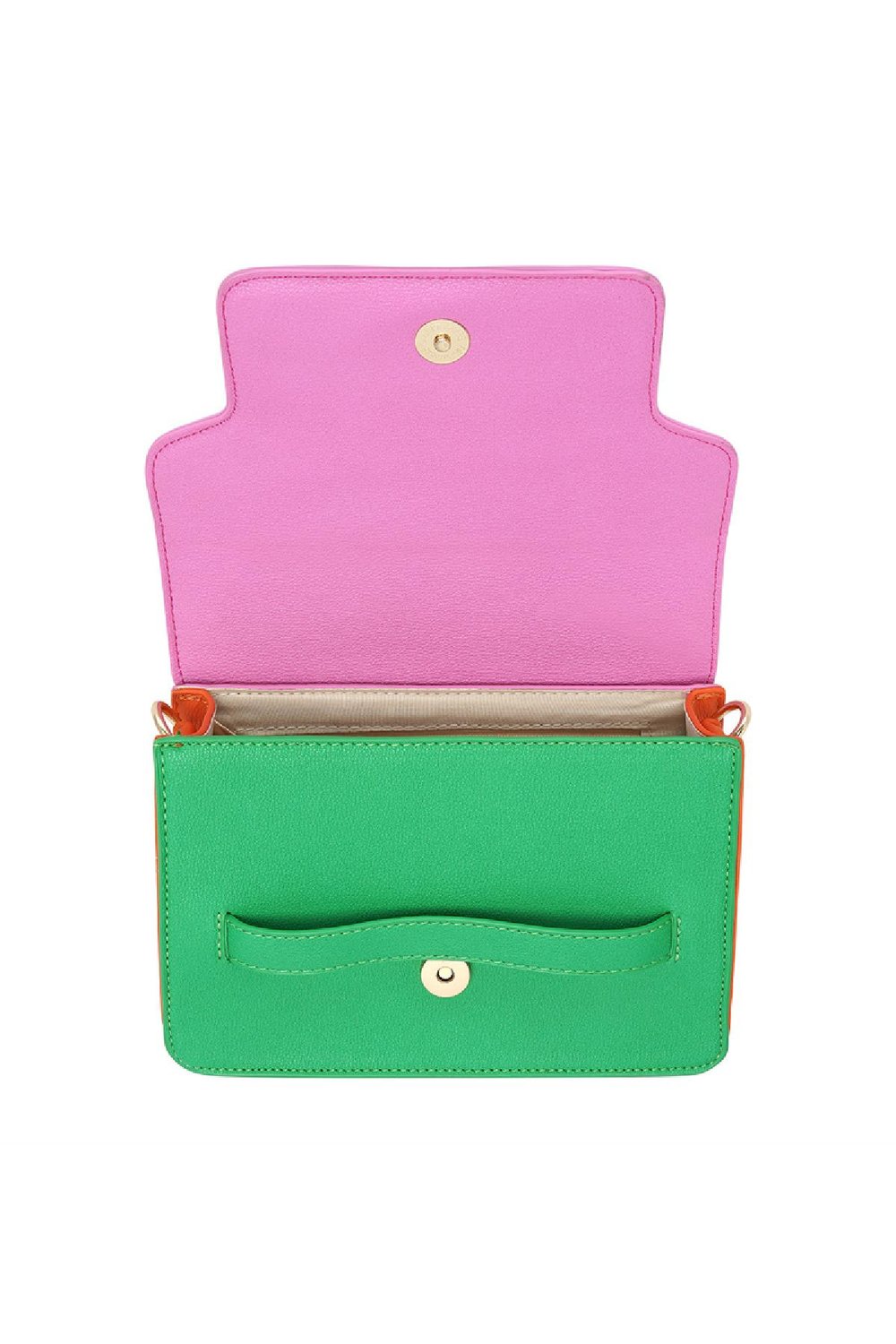 Farbblockierung der Tasche aus PU-Leder Rosa Polyurethan h5Bild5