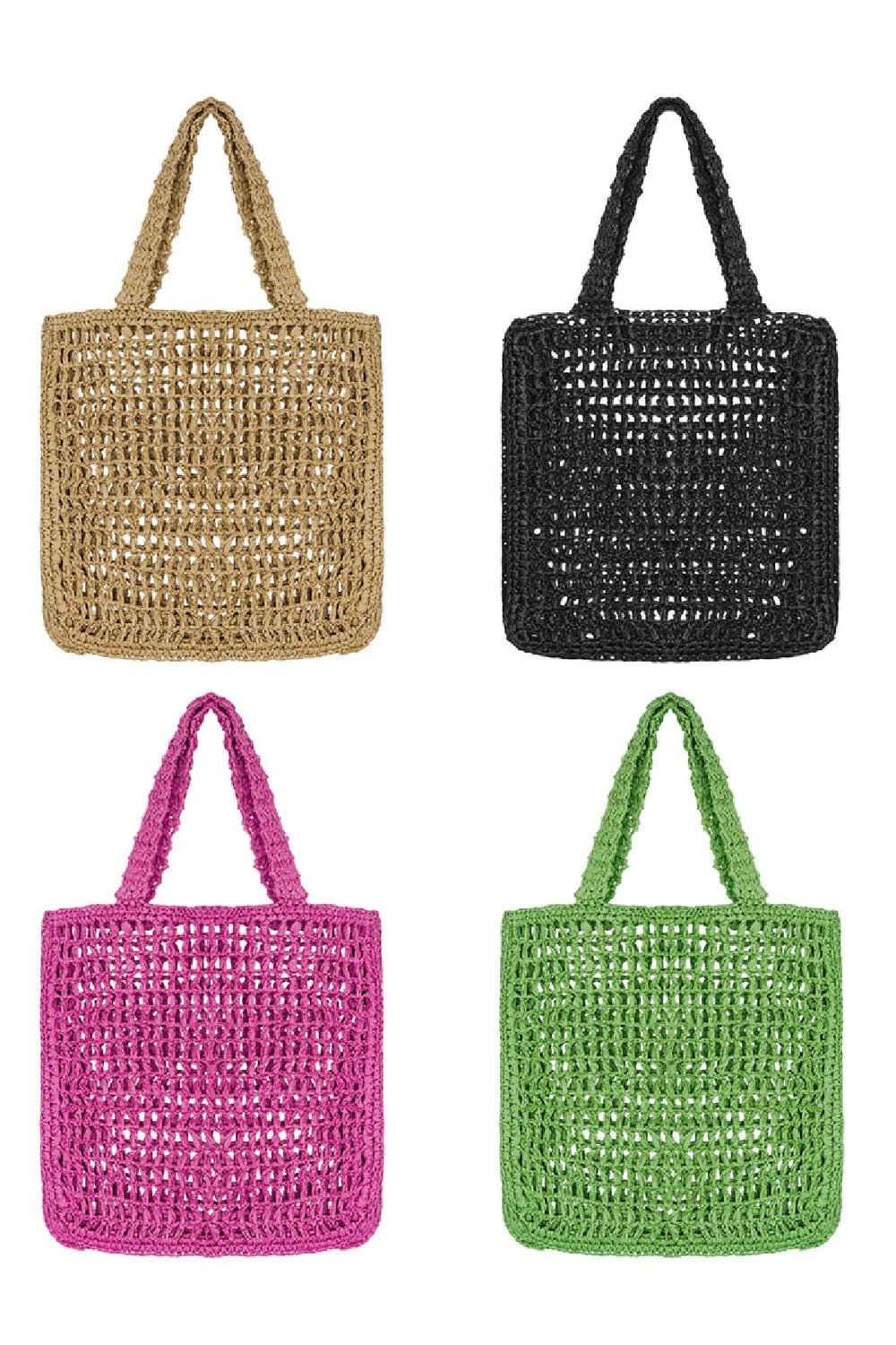 Tragetasche häkeln Beige Papier Bild5