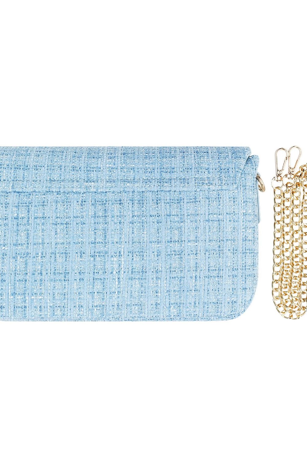 Stofftasche mit Aufdruck und Golddetail Blau Polyester Bild4