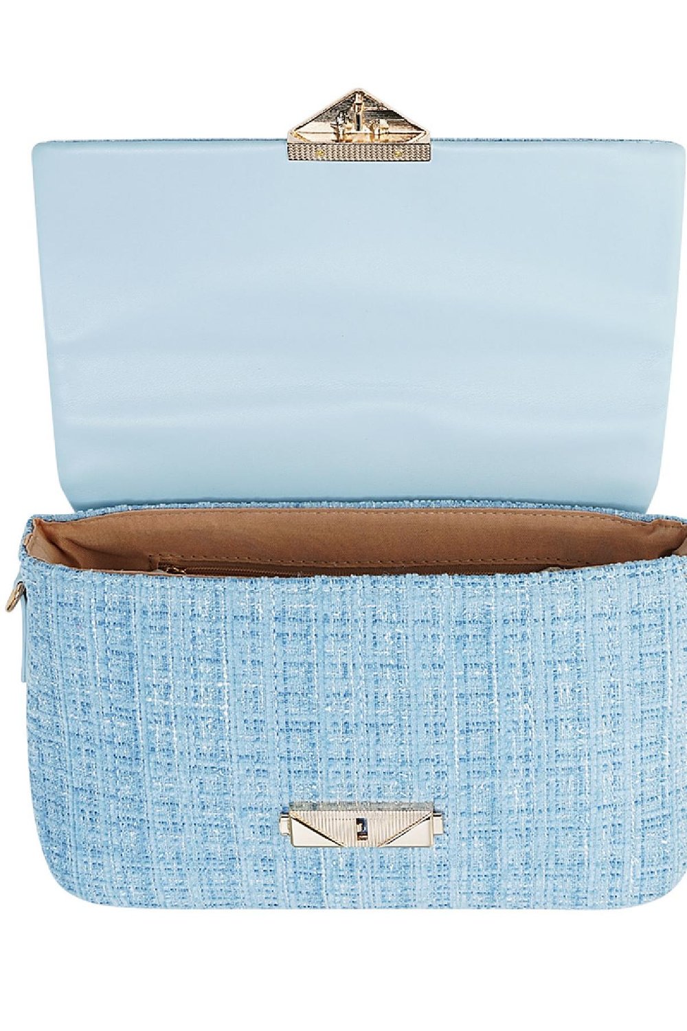 Stofftasche mit Aufdruck und Golddetail Blau Polyester Bild5