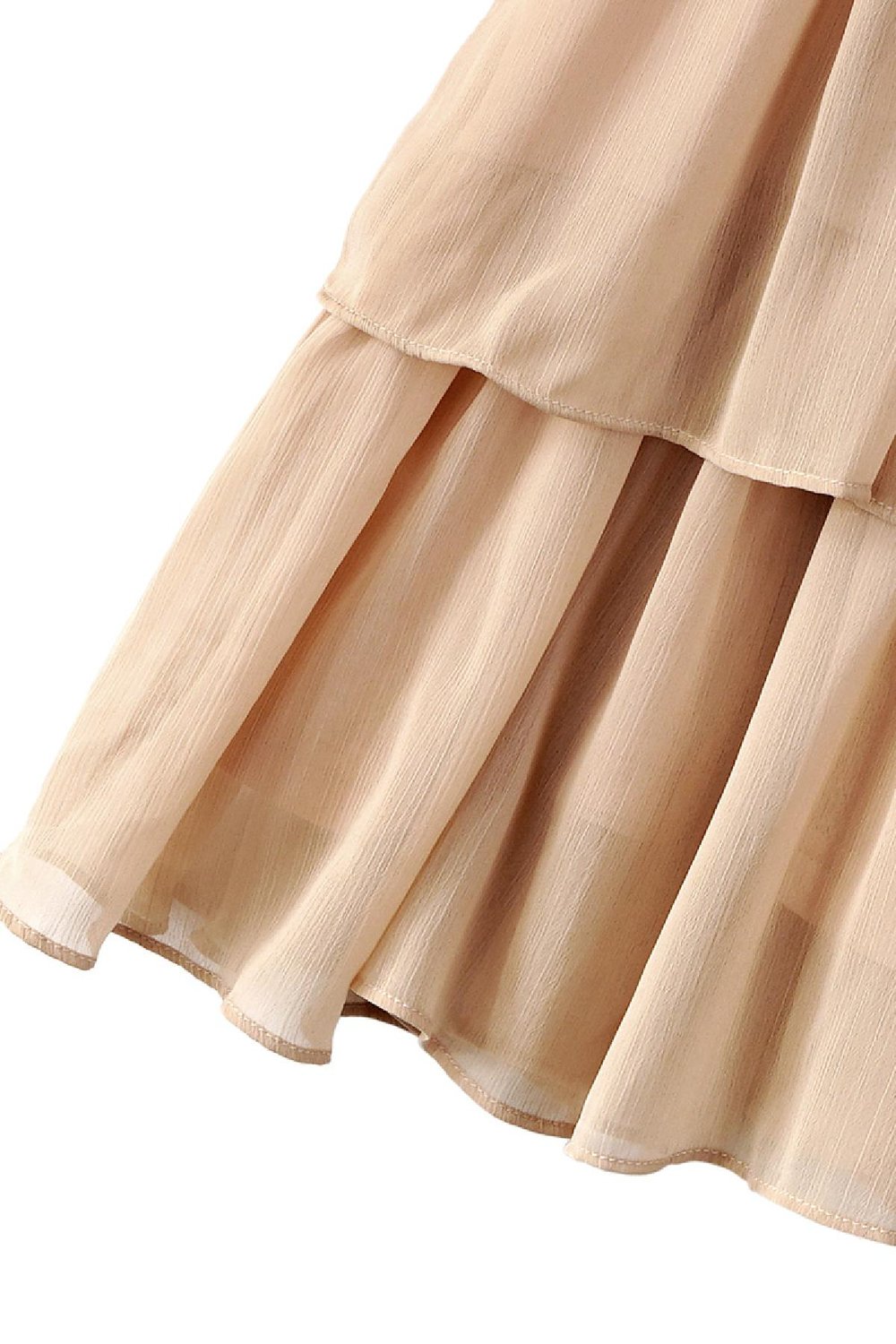 Langarm-Kittelkleid Beige S h5Bild7