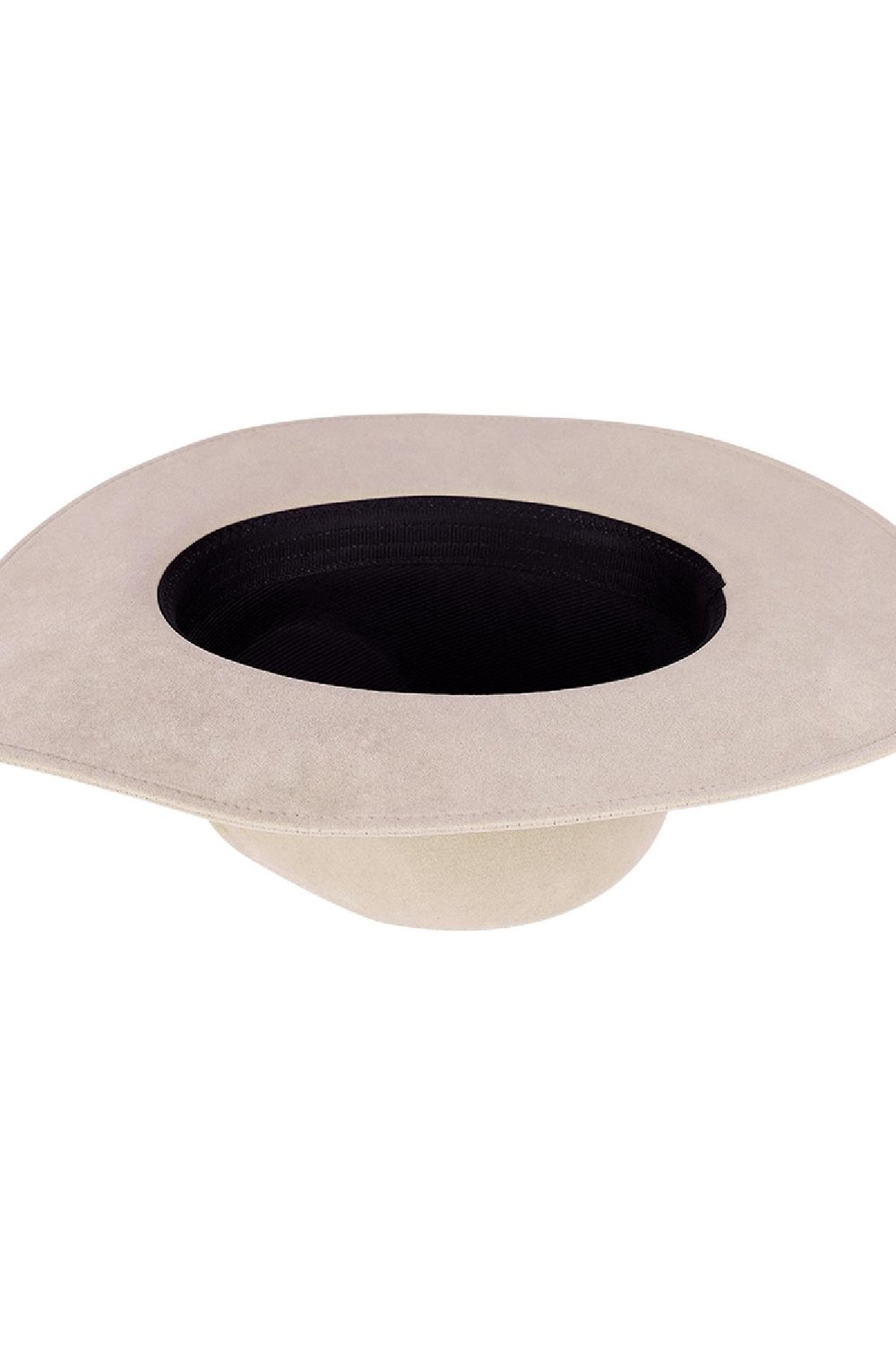 Suède look hoed gevlochten detail Camel Polyester Afbeelding4