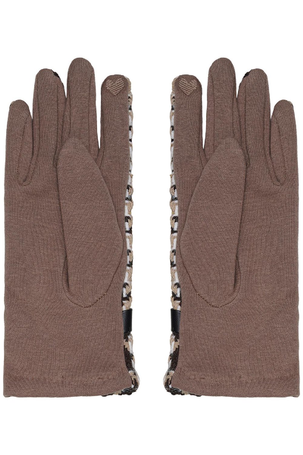 Houndstooth-handschoenen Beige Polyester One size h5Afbeelding4