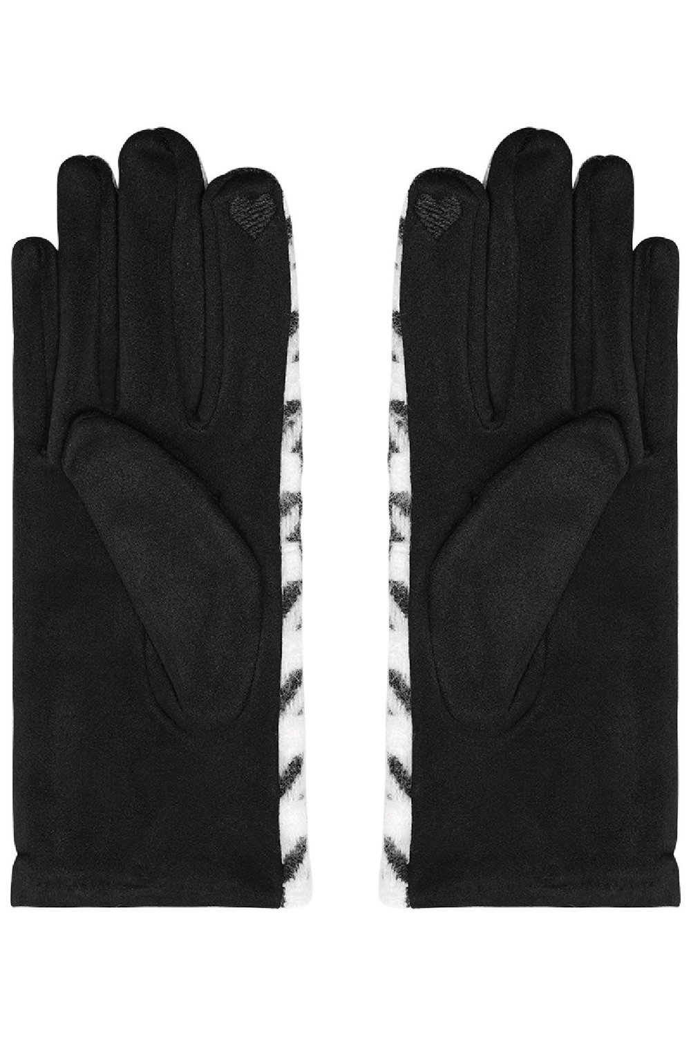Houndstooth-handschoenen Zwart & Wit Polyester One size h5Afbeelding3