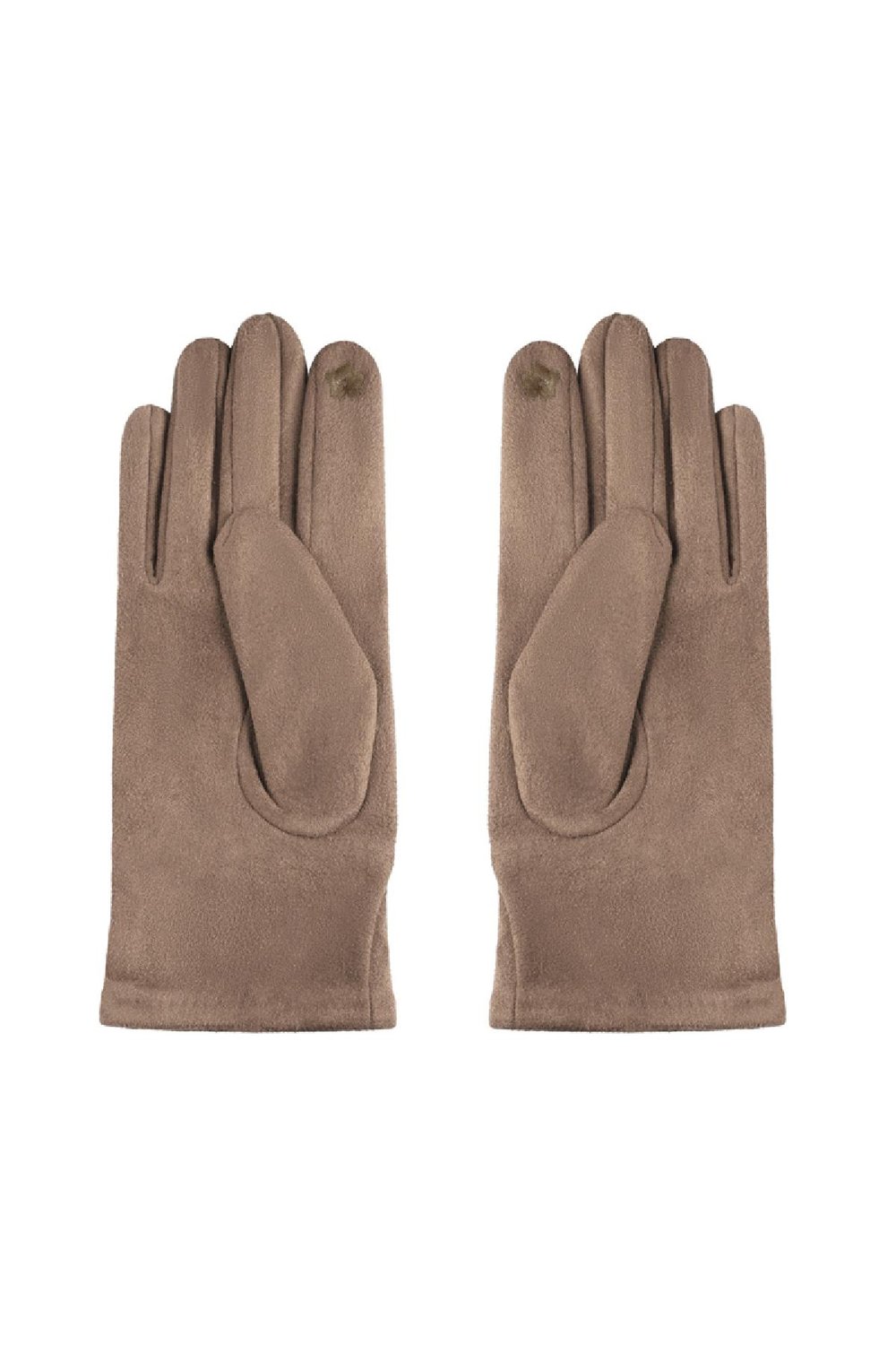 Gloves with Gold Color & zircon details Camel Polyester One size Picture4