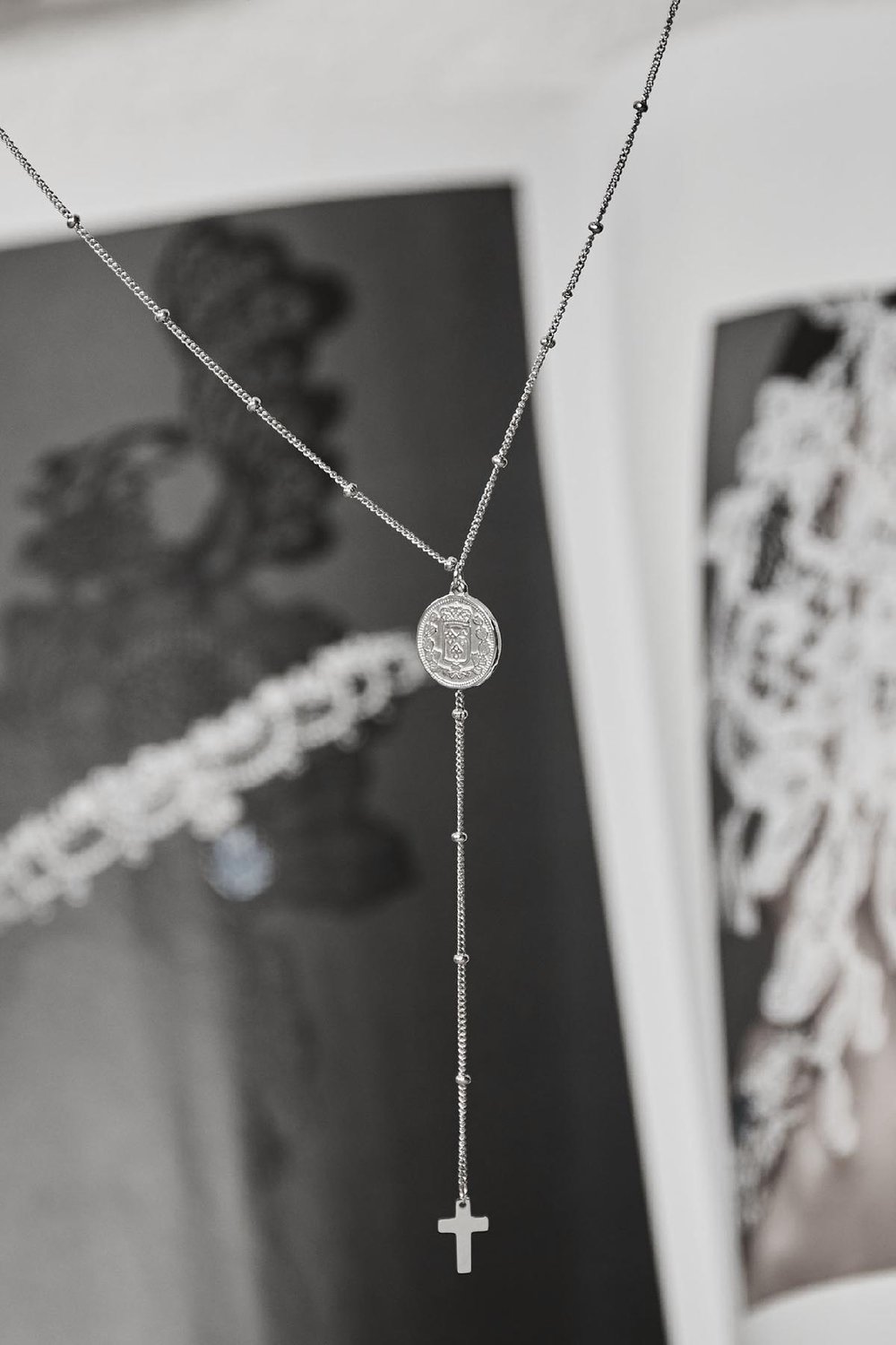 Ketting Religious Coin Zilver Stainless Steel h5Afbeelding4