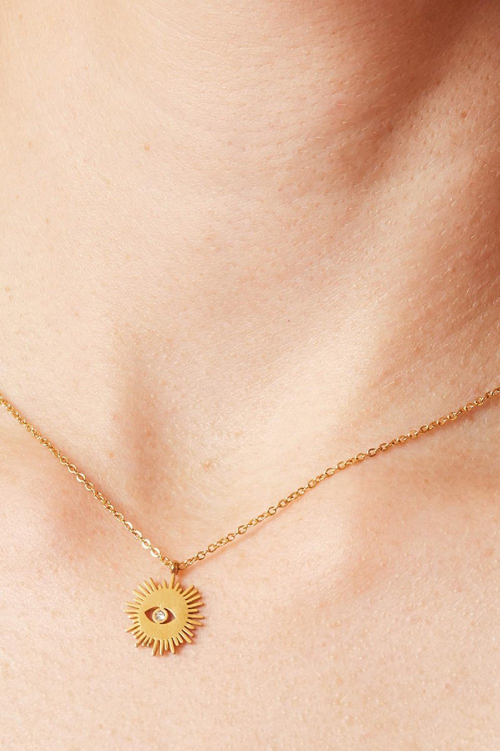 Necklace Shining Eye Argenté Acier inoxydable h5Image4