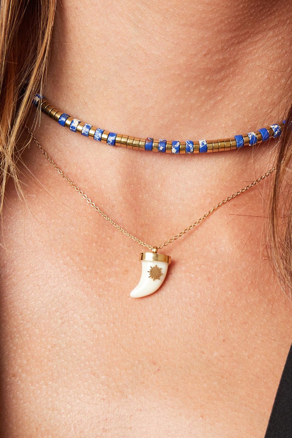 Collier Horn Blanc Acier inoxydable h5Image4