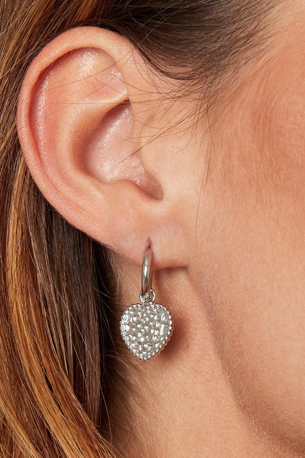 Earrings My Gold Heart Plata Acero inoxidable Imagen3