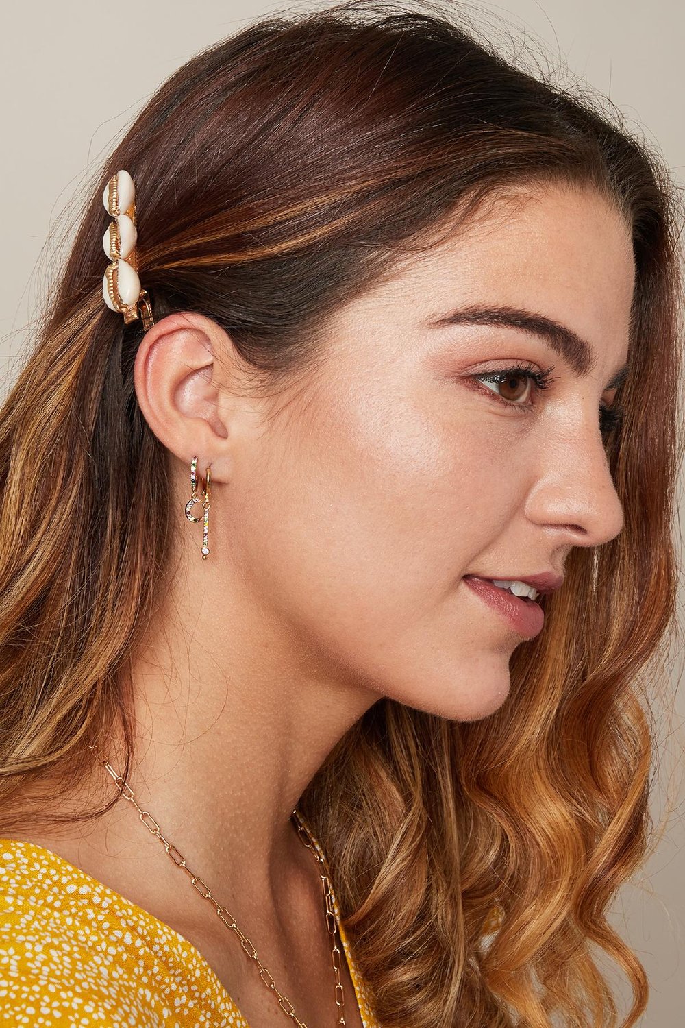 Earrings Bar Rhinestones Argenté Cuivré Image3