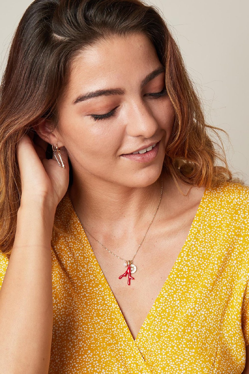 Earrings Bar Rhinestones Argenté Cuivré Image5